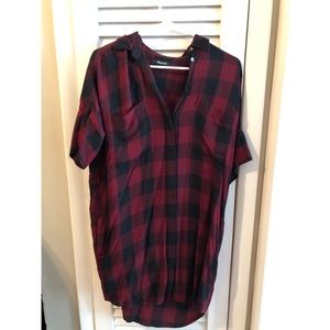 Madewell plaid T-shirt dress